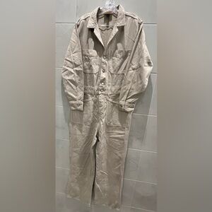 Universal Thread Long Sleeve Khaki Denim Coveralls Size 14 NWT
